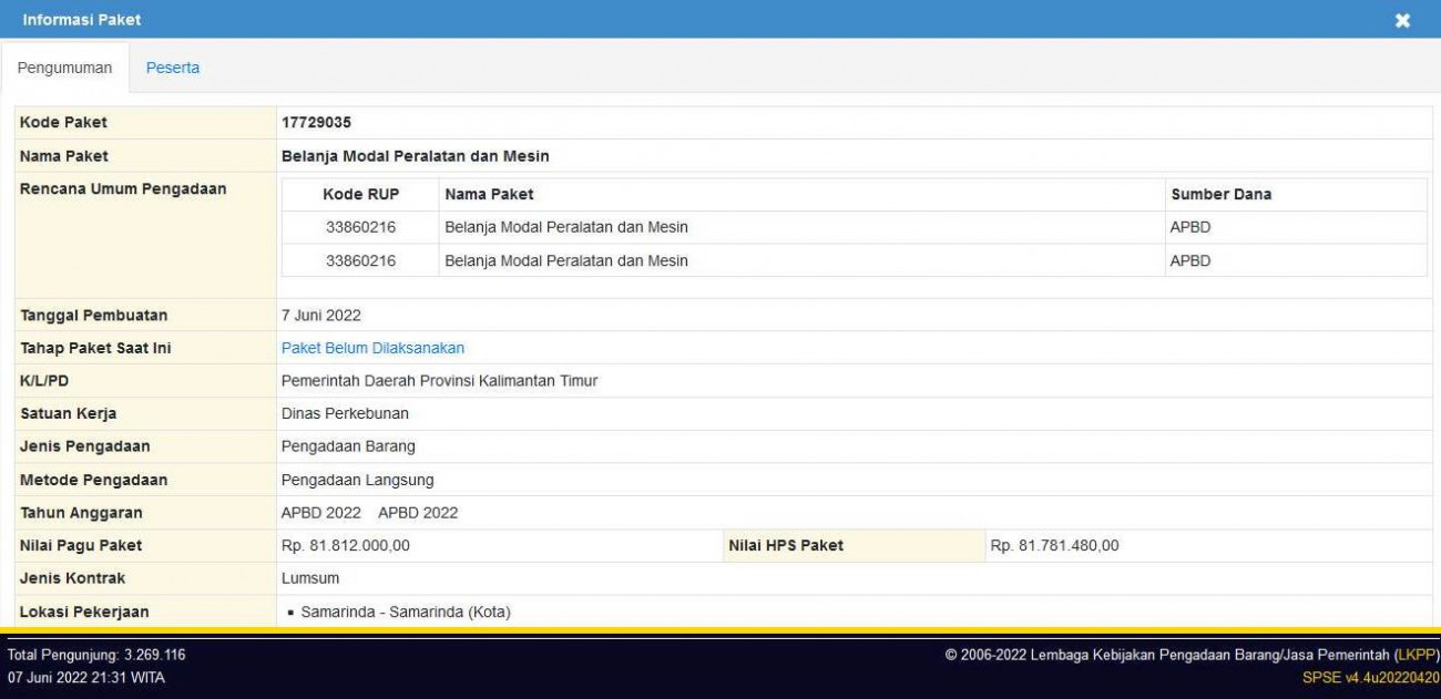 Belanja Modal Peralatan dan Mesin